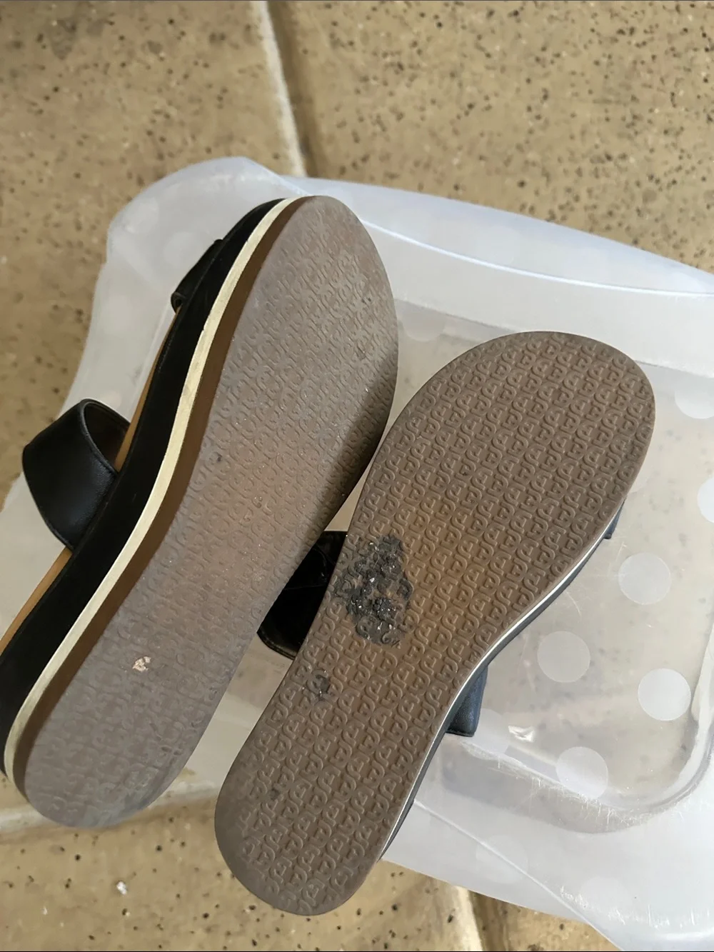 Sam Edelman Black Platform Double-Strap Slides